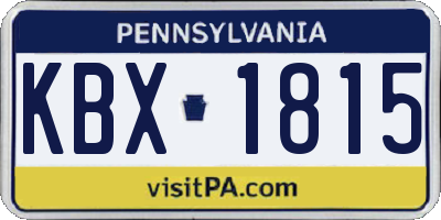 PA license plate KBX1815