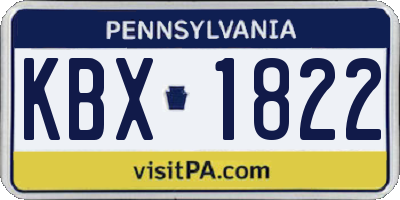 PA license plate KBX1822