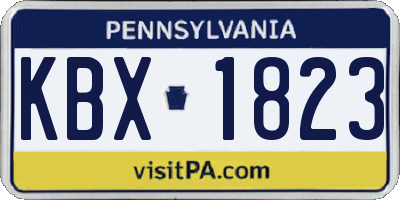 PA license plate KBX1823