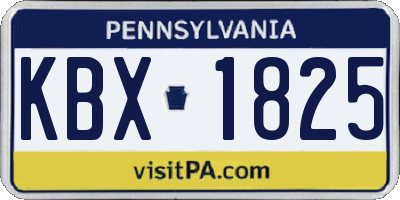 PA license plate KBX1825
