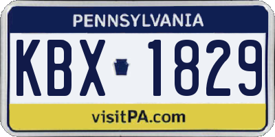 PA license plate KBX1829