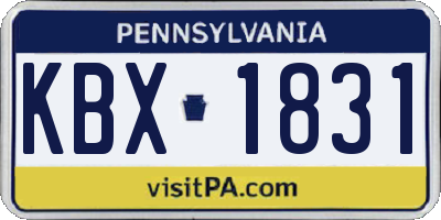 PA license plate KBX1831