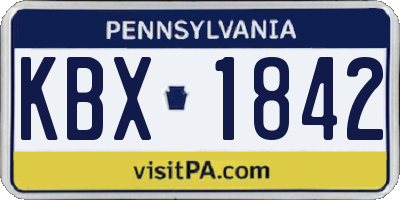 PA license plate KBX1842