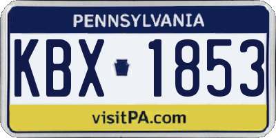 PA license plate KBX1853