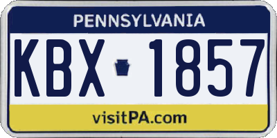 PA license plate KBX1857