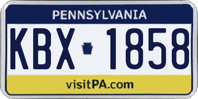 PA license plate KBX1858