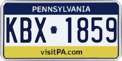 PA license plate KBX1859