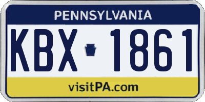 PA license plate KBX1861