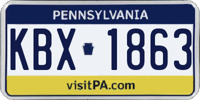 PA license plate KBX1863