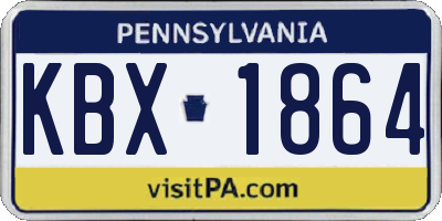 PA license plate KBX1864