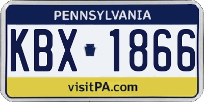 PA license plate KBX1866