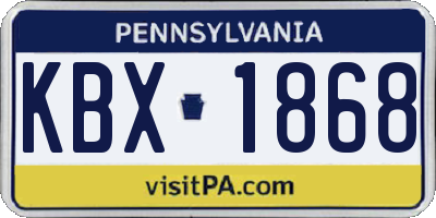 PA license plate KBX1868