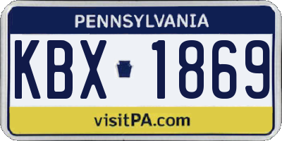 PA license plate KBX1869