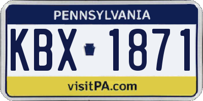 PA license plate KBX1871