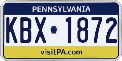PA license plate KBX1872