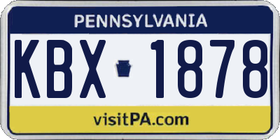 PA license plate KBX1878