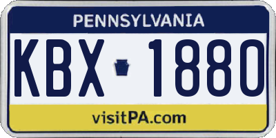 PA license plate KBX1880