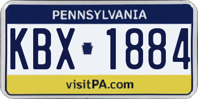 PA license plate KBX1884