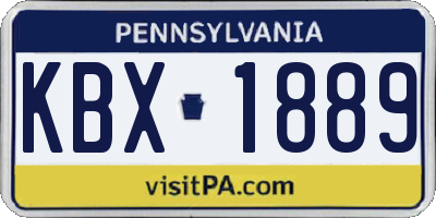 PA license plate KBX1889