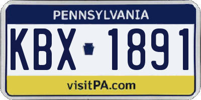 PA license plate KBX1891
