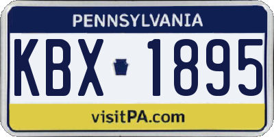 PA license plate KBX1895