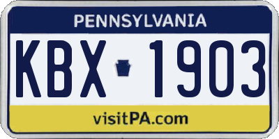 PA license plate KBX1903