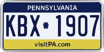 PA license plate KBX1907