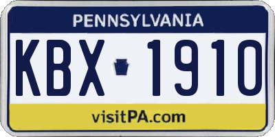 PA license plate KBX1910