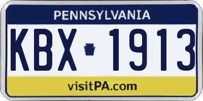 PA license plate KBX1913