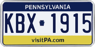 PA license plate KBX1915