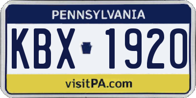 PA license plate KBX1920