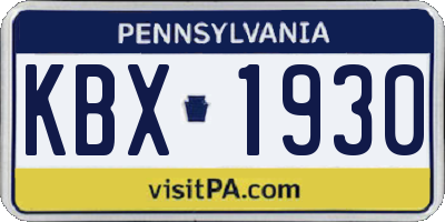 PA license plate KBX1930