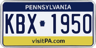 PA license plate KBX1950
