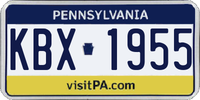 PA license plate KBX1955