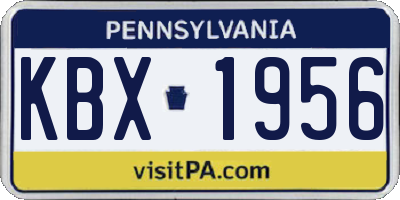 PA license plate KBX1956