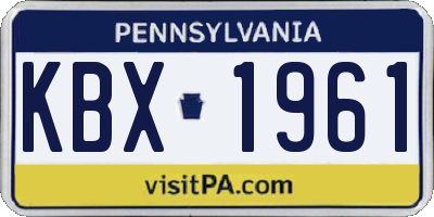 PA license plate KBX1961