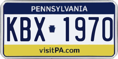 PA license plate KBX1970
