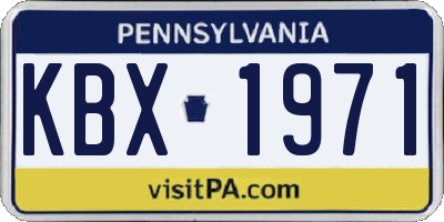 PA license plate KBX1971