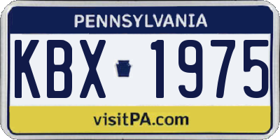 PA license plate KBX1975
