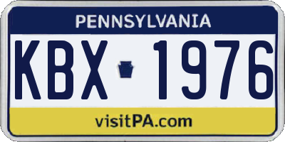 PA license plate KBX1976