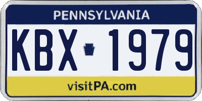 PA license plate KBX1979