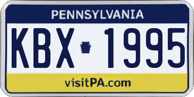 PA license plate KBX1995