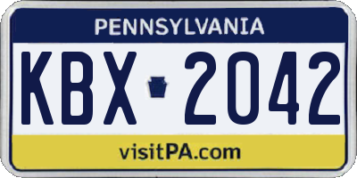 PA license plate KBX2042