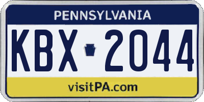 PA license plate KBX2044