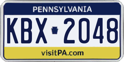PA license plate KBX2048