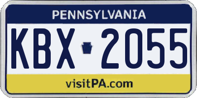 PA license plate KBX2055