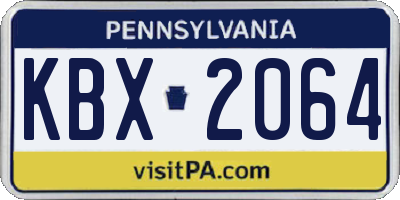 PA license plate KBX2064