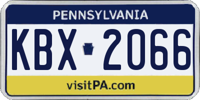 PA license plate KBX2066
