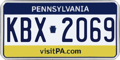 PA license plate KBX2069