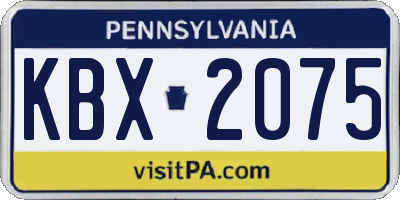 PA license plate KBX2075